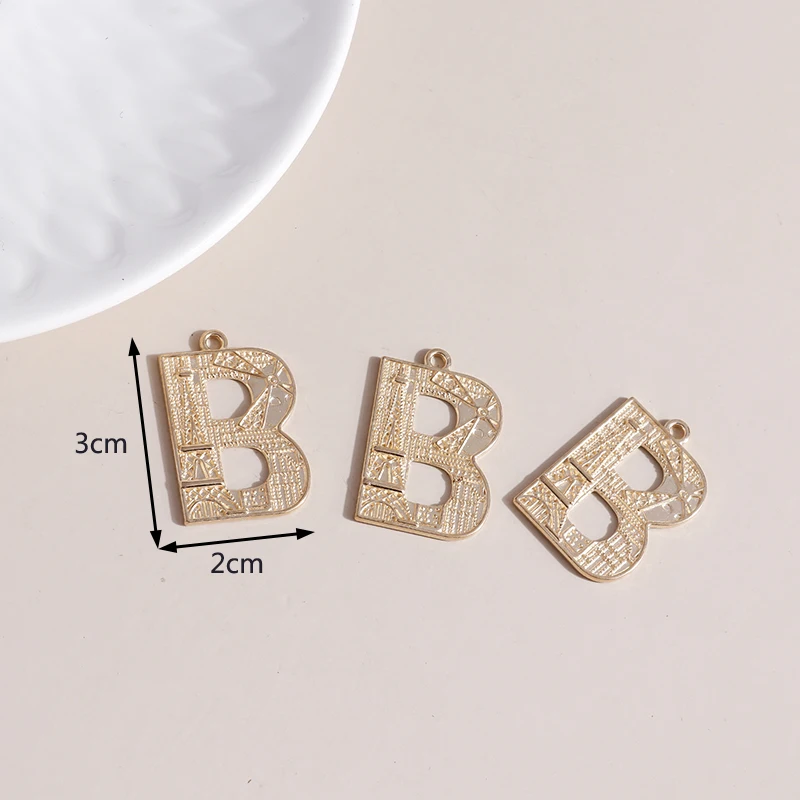 Leslie 10 Stück/Set Legierung Metall Eiffelturm Buchstabe B Anhänger für Armband Halskette Urlaubsgeschenke DIY Handgemachter Schmuck Zubehör – Detail 1