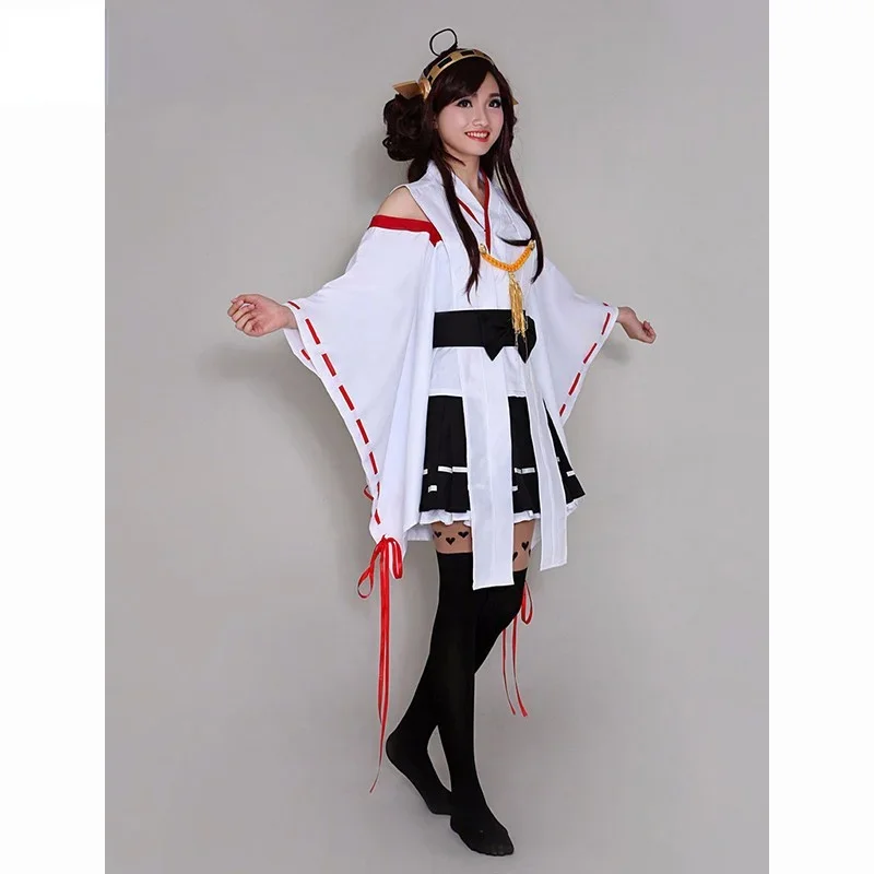 Colección Anime Kantai Top Shimakaze Plaid Cosplay disfraz vestido tipo kimono