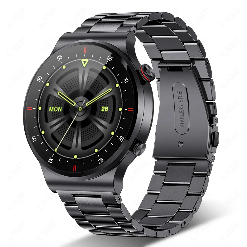 LIGE Smart Watch 2026 Hot Sales ECG Sports Tracker Heart Rate Blood Pressure Monitor Bluetooth Call Weather NFC Men's Smartwatch