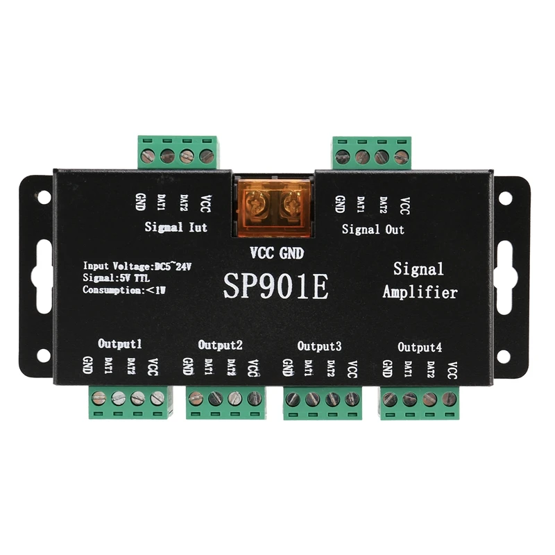 SP901E Pixel WS2812B WS2811 SPI wzmacniacz sygnału Repeater dla WS2813 SK6812 WS2815 WS2801 SK9822 itp. wszystkie RGB