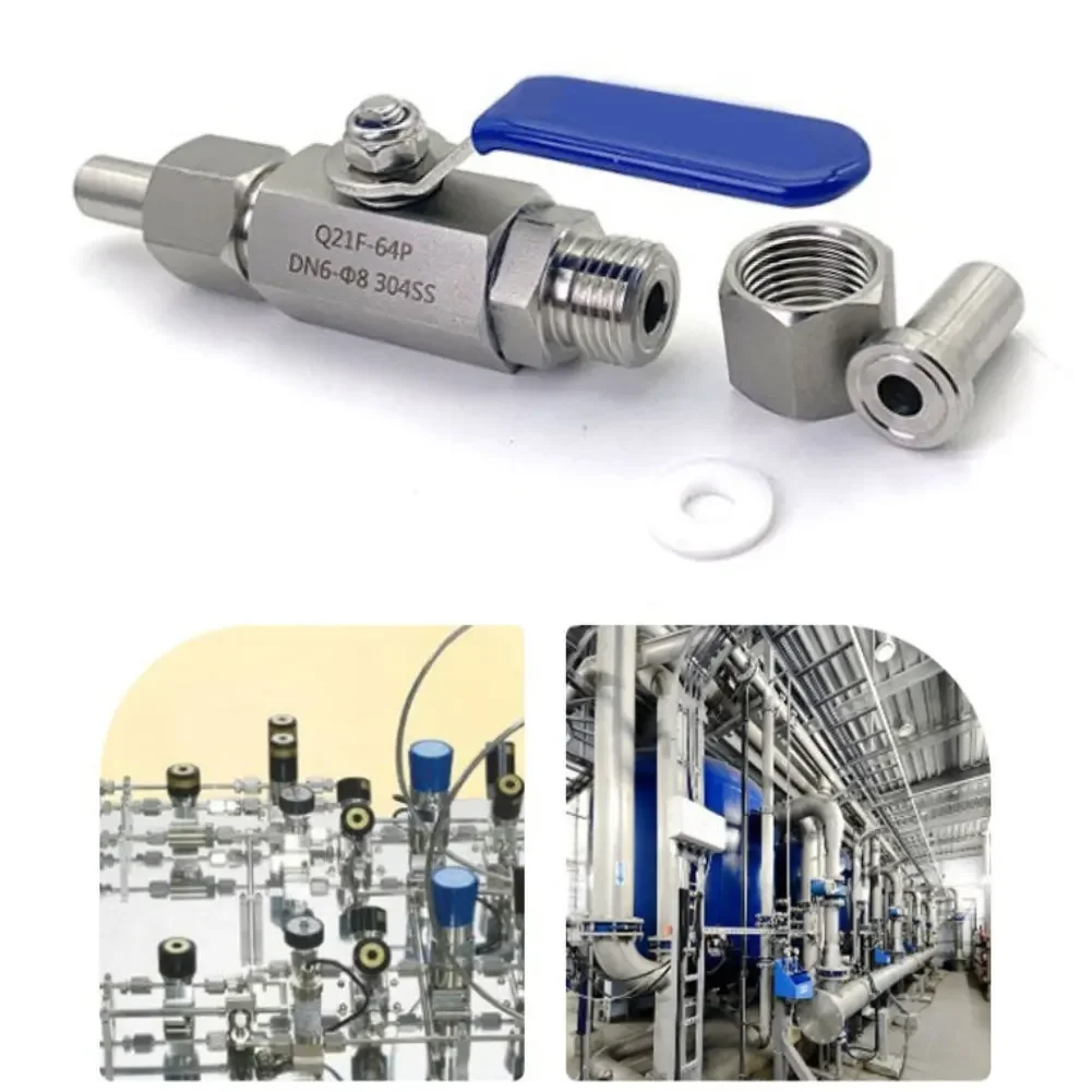 الاتحاد المناسب 304 الكرة صمام أنظمة خطوط الأنابيب الصناعية أنابيب ملحومة مزدوجة متوافقة 0-120 C مقابض المياه النفط الغاز #5