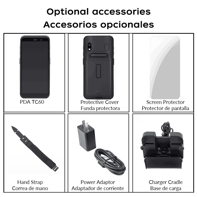 Escáner de código de barras Android 14 PDA móvil con mango 4G WIFI5 Bluetooth 4 + 64 GB Terminal de recolección de datos logística de almacén