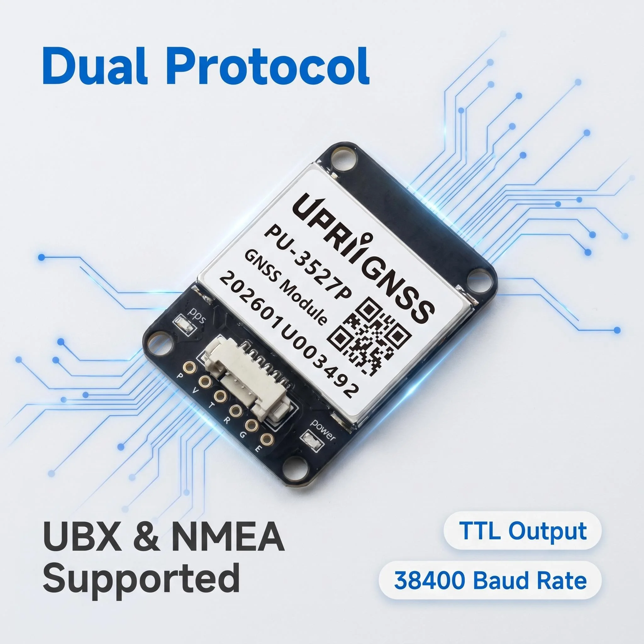 UPRII PU-3527P Beidou GPS Split Module, GMOUSE External Antenna for Agricultural Timing, Positioning & Ship Model
