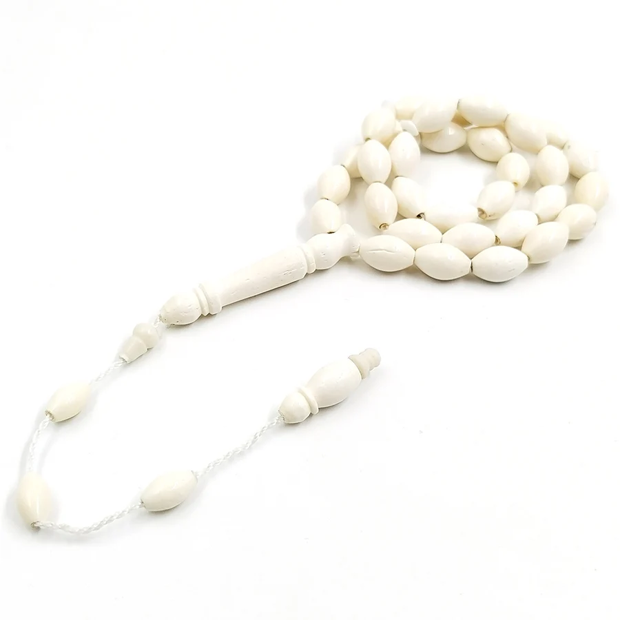 Natural camelo osso tasbih 33 contas de oração branco puro muçulmano misbaha árabe moda coleção islâmica nível pulseira