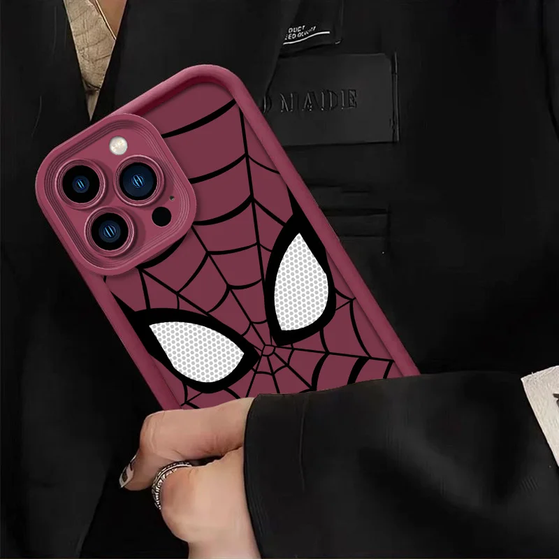 Marvel Spider Man Eyes Ladder Eyes Ladder For iPhone 15 14 13 12 11 XS XR X 8 7 SE Plus Pro Max mini Funda Shell Cover Capa