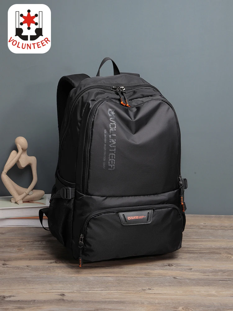 Volunteer Backpack for Men 2023 New Large Capacity Laptop Solid Fashion Travel School Waterproof Casual Bags 1802-05