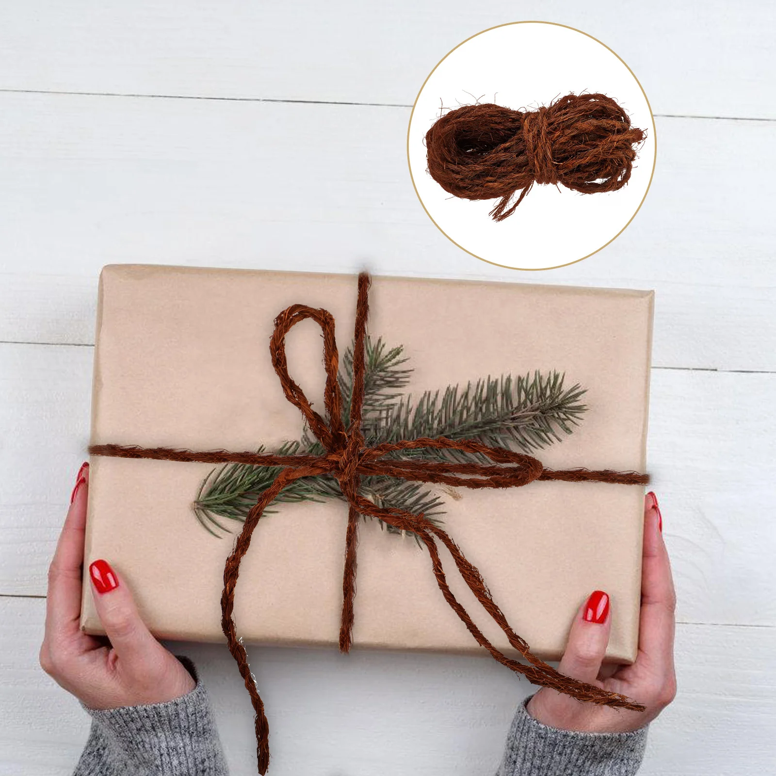 

3 Rolls Brown Braided Rope for Gift Wrapping DIY Decorative Cord Jewelry Bowknot Making Craft Packing String Party