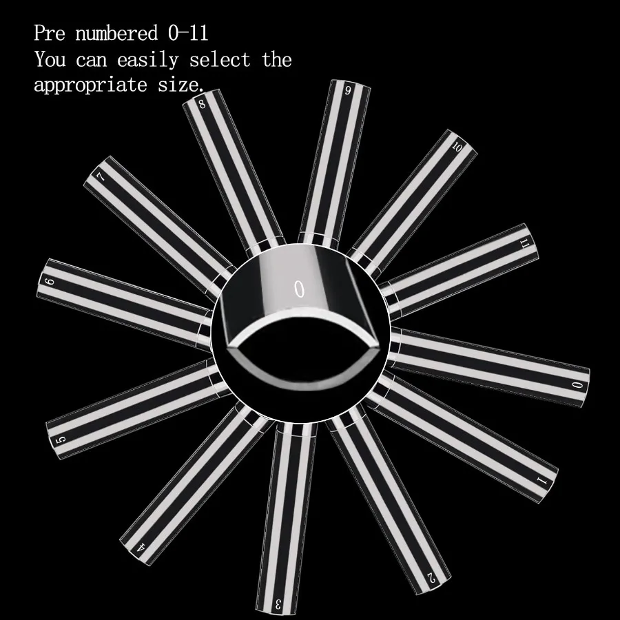 600개 무C커브 네일팁 아크릴 네일용 전문가용 XXXL 투명 네일팁 스트레이트 스퀘어 플랫팁 엑스트라 롱 아크릴 네일