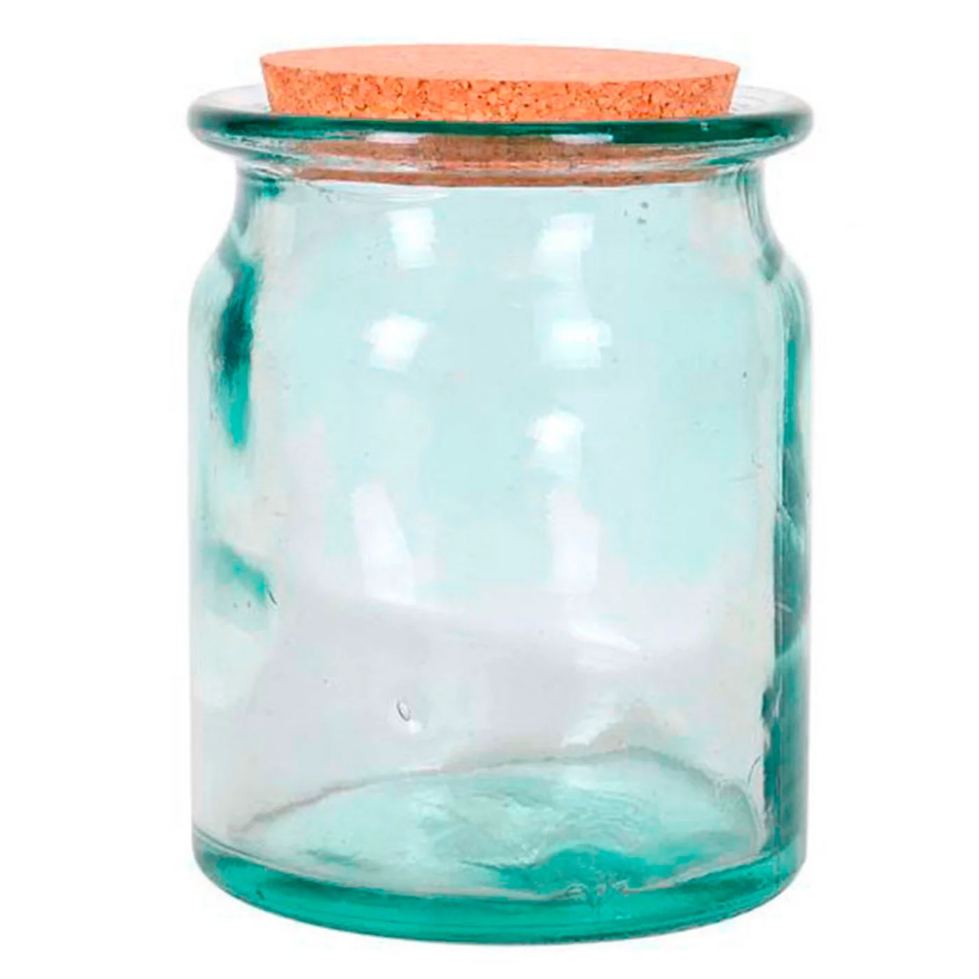 Round clear glass food storage jar with cork lid, capacity 1.3 l round glass pot with tap