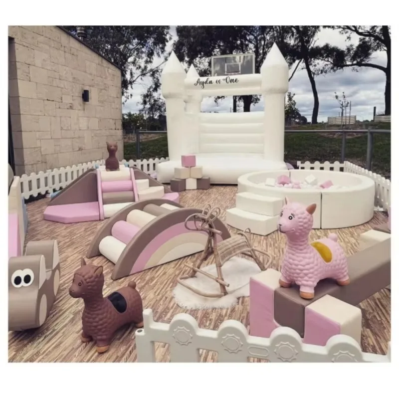 Large Commercial Bounce House Wedding Party White Inflatable Big Bounce Castle Children's Commercial Bounce House