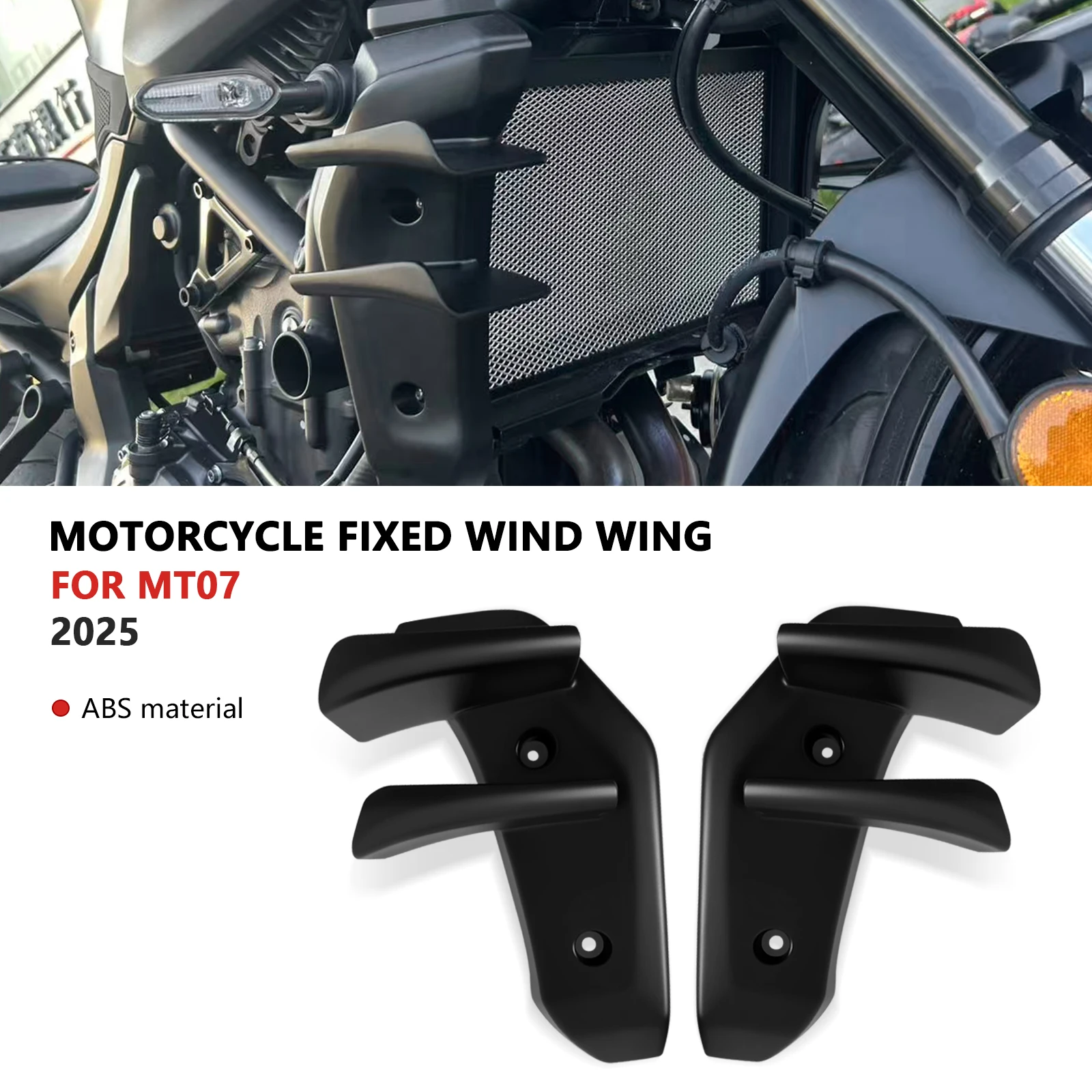 

Для MT-07 MT07 2025 новые аксессуары, боковое крыло, боковой спойлер, передний спойлер мотоцикла, нижний спойлер с фиксированным крылом