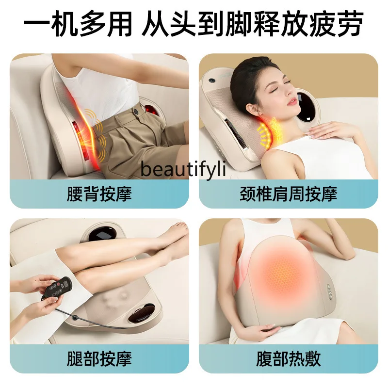 وسادة العمود الفقري العنقي تدليك متعدد الوظائف مدلك الخصر المنزل كامل الجسم تدليك الكتف والرقبة الخصر الراحة #3