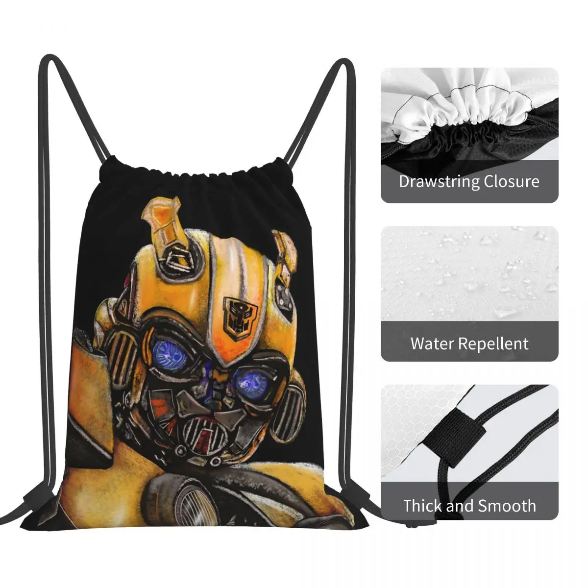 Bumblebee Transformer, The Best Transformer Backpacks Drawstring Bags Drawstring Bundle Pocket Shoes Bag Book Bags For Travel