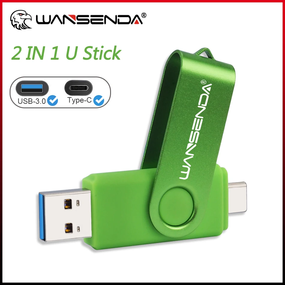 Wansenda USB 3,0 Typ C USB-Stick 512GB Flash-Laufwerk 256GB USB-Stick für Typ C/PC 128GB 64GB 32GB 16GB Cle USB-Speichers tick