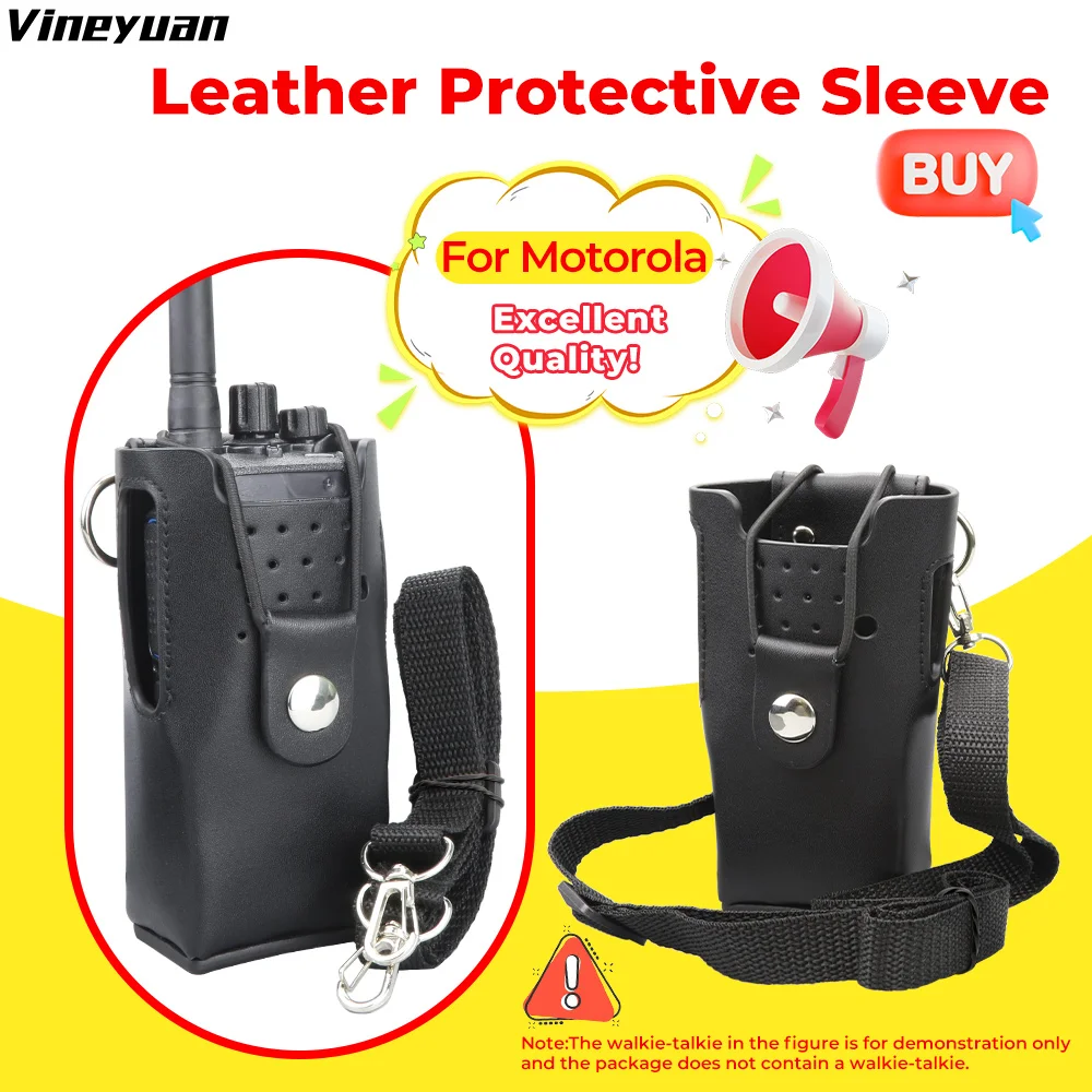 Hard Leather Carrying Case Holder Holster for Motorola GP3688 GP3188 EP450 CP150 CP200 CP040 CP140 Walkie Talkie Protective Cove