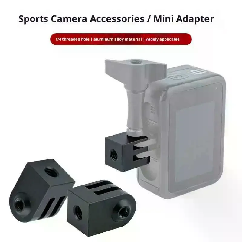 

Мини-алюминиевый винтовой адаптер для штатива 1/4 дюйма, основание для крепления монопод M6 для экшн-камер 9, 10, 11, 12, 13 — аксессуары для камер