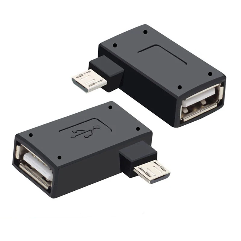 1/5/10PCS Micro Adapter USB 2.0 Female to Male Micro OTG Power Supply 2018 Port 90 Degree Left 90 Right Angled USB OTG Adapters