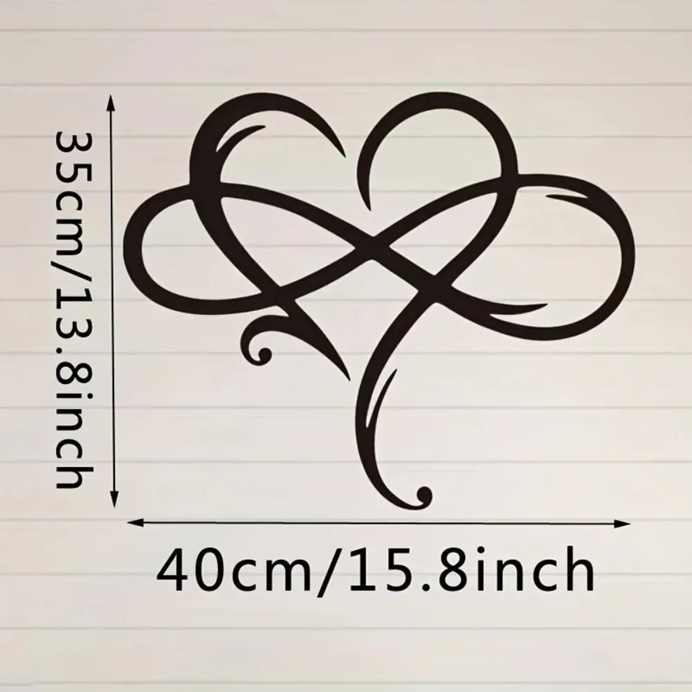 شراء CIF ™ قطعة واحدة من فن الحائط المعدني على شكل قلب إنفينيتي مصنوع يدويًا من الحديد | نحت الحب الأبدي الخالدة، ديكور منزلي أنيق على شكل حب #2