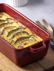 Ins Popular Rectangular Ceramic Oven Deep Plate Double Ears Christmas Dinnerware Food Container Red White Pigmented Nordic Style