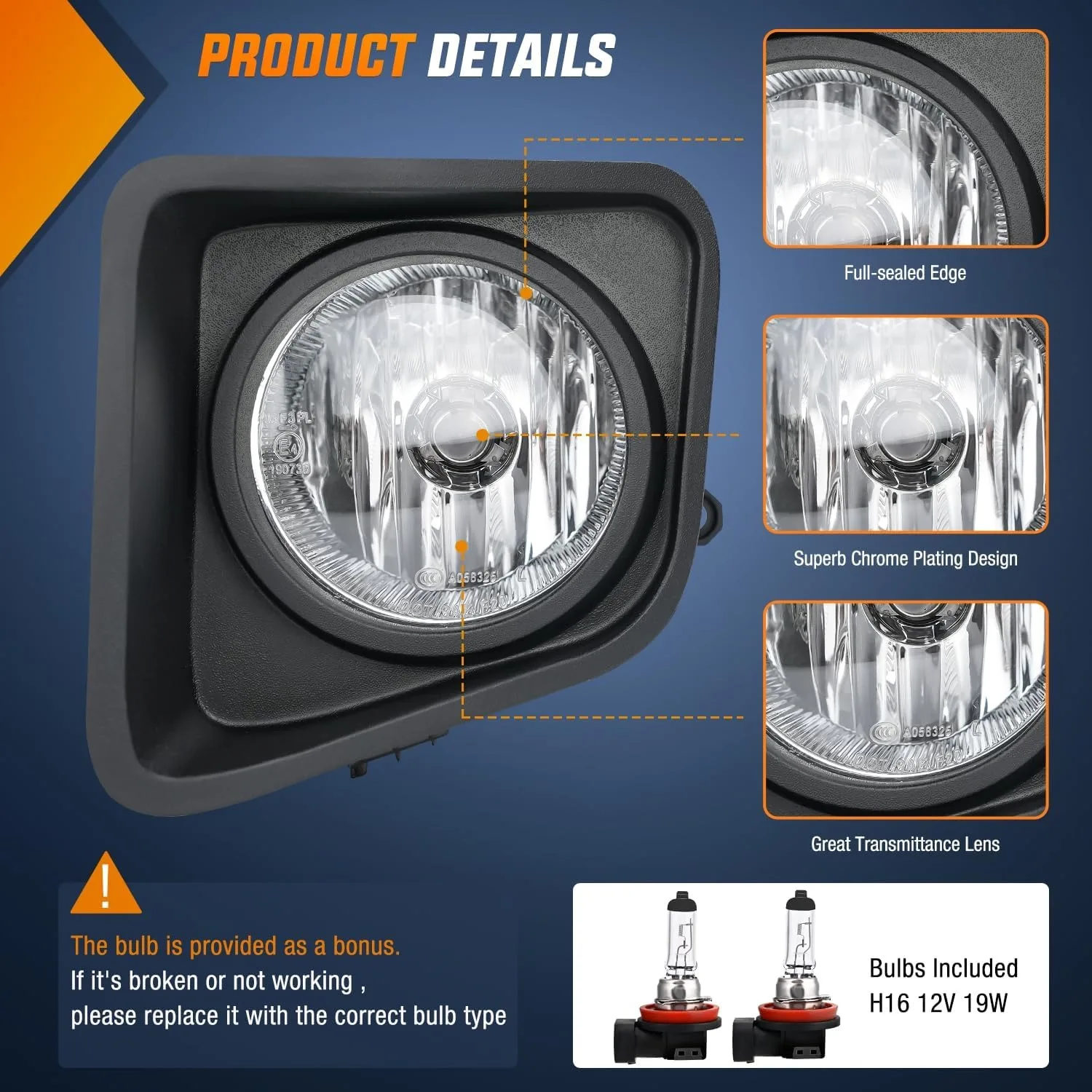 Nilight Fog Lights Assembly Compatible with 2014-2021 Toyota Tundra Light Replacement Clear Lens Driver and Passenger Side