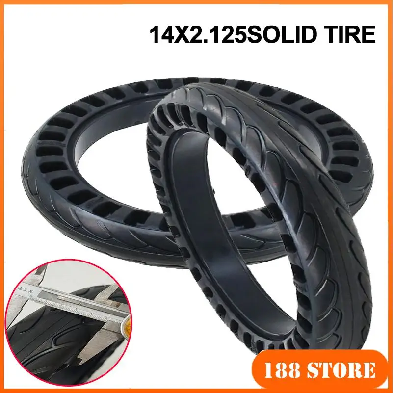 

14x2.125 Solid Tire 14 inch Explosion proof Non Inflatable Hollow Double Honeycomb Tire for Electric Bicycle