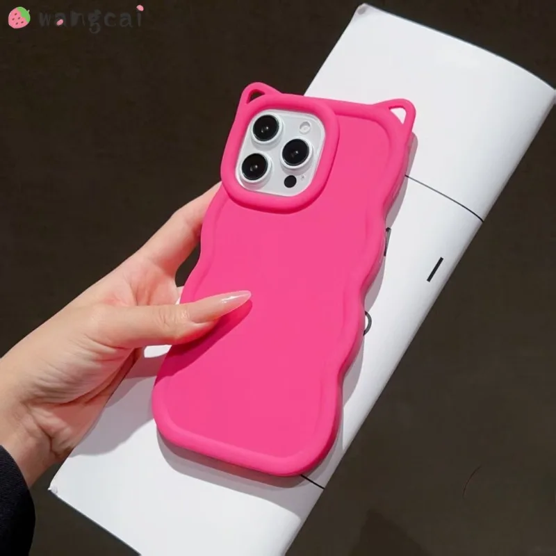 For Samsung Galaxy A37 A36 A26 A35 A25 A34 A24 A33 A23 A32 M32 M23 A31 A30 A30S A21S Case 3D Stereo Wave Cat Ear Ears Soft Cover