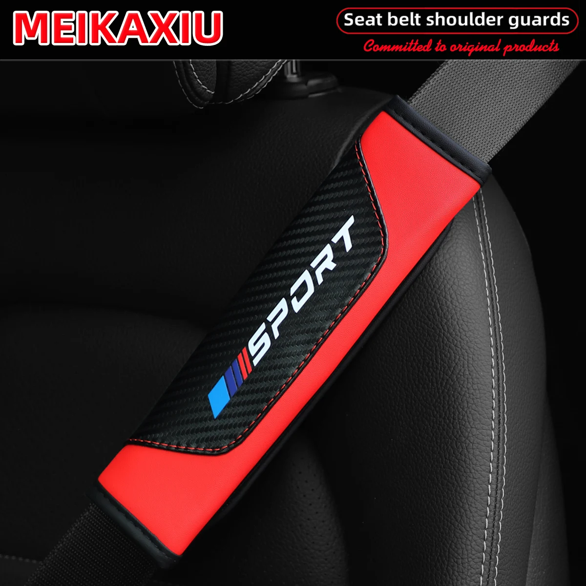 Women's PU Leather Carbon Fiber Sport Car Shoulder Guard Cover Seat Belt Decoration New Car Accessory