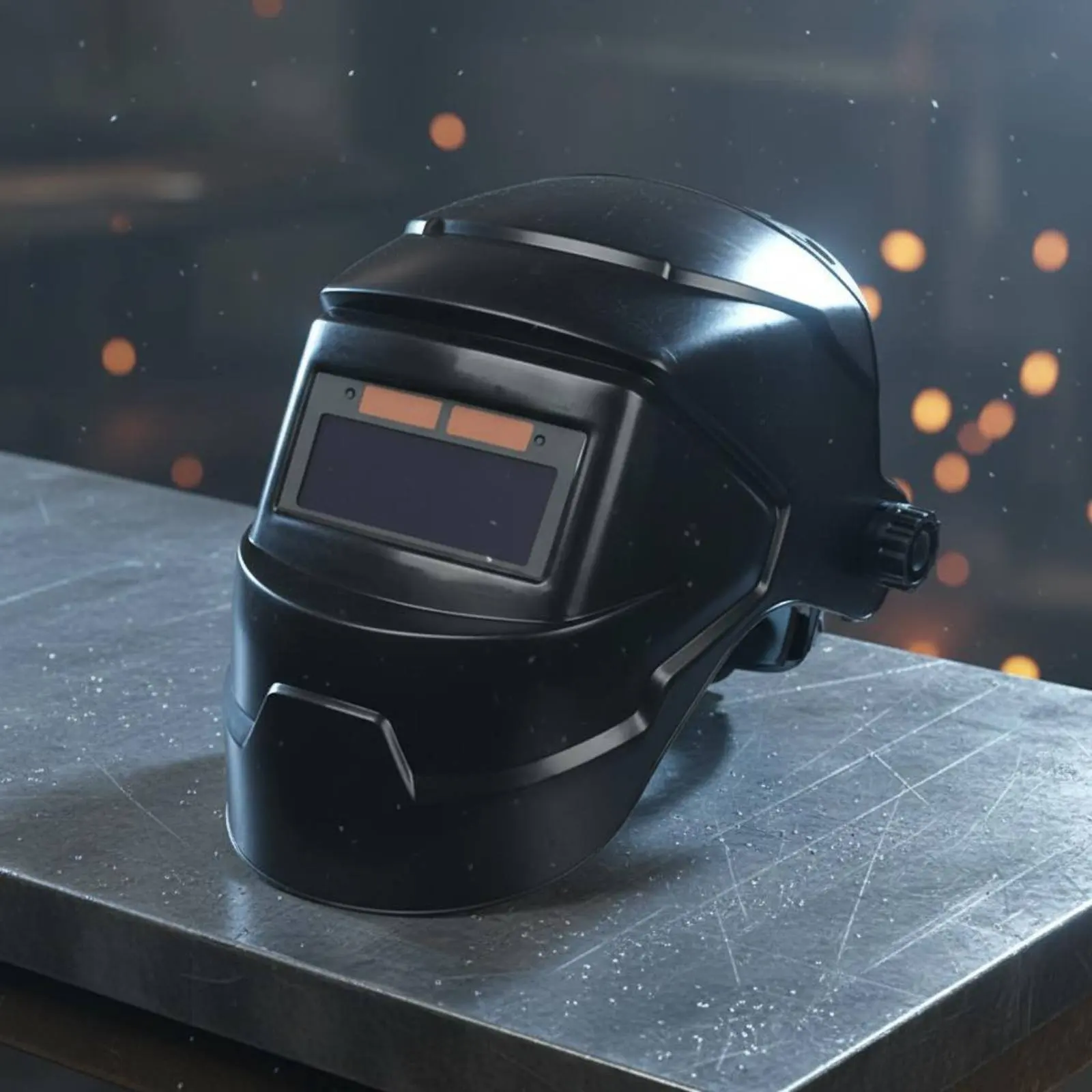 Casco de soldadura con oscurecimiento automático, pantalla de visión amplia, alimentación solar, protector facial abatible, ligero