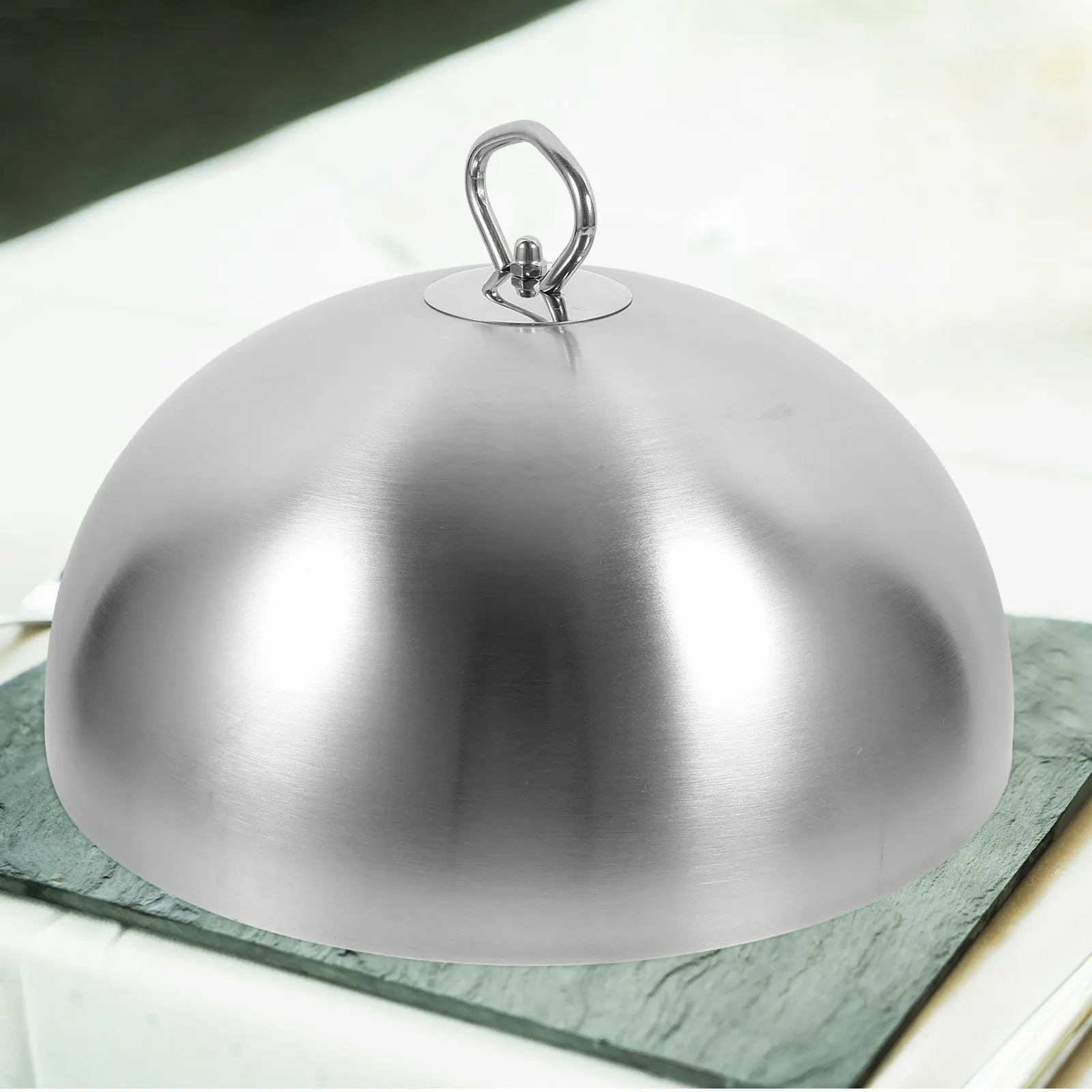 Stainless Steel Steak Cover Dome 24cm Cooking Lid Anti Splash Metal Cloche Food Cover for Restaurant Dish Lid Cooking Tool