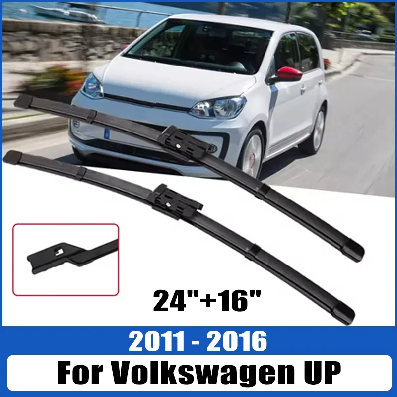 

For Volkswagen UP 2011-2016 2012 2013 2014 Wiper Front Wiper Blades Windshield Windscreen Window Brush 24"+16"Car Accessories