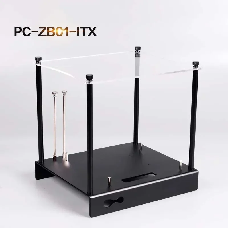 Mini MATX คอมพิวเตอร์อลูมิเนียม PC-ZB01-ITX M-ATX/ATX อลูมิเนียมคอมพิวเตอร์แชสซีเปิดขนาดเล็กแชสซี Micro ATX HTPC