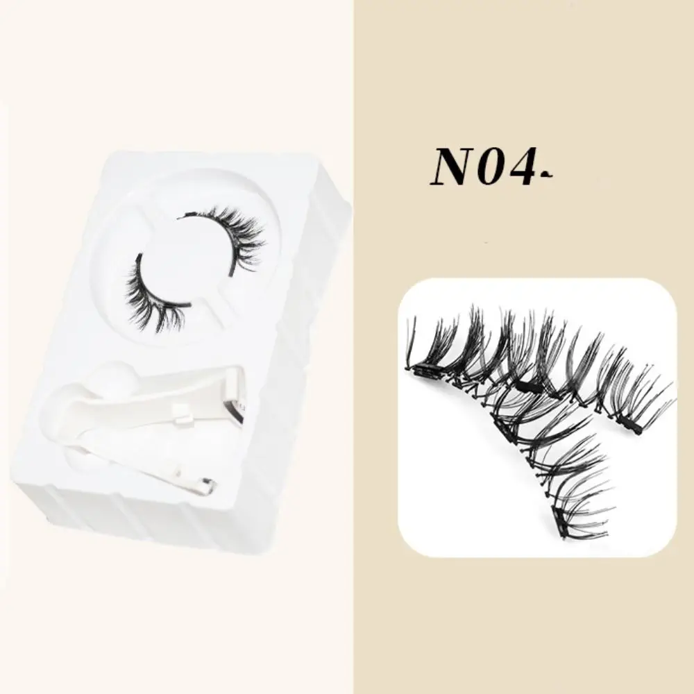 Kleberfreie magnetische falsche Wimpern, wiederverwendbare 3D-Verlängerung, magnetische Wimpern mit Clip, DIY individuelle falsche Wimperncluster