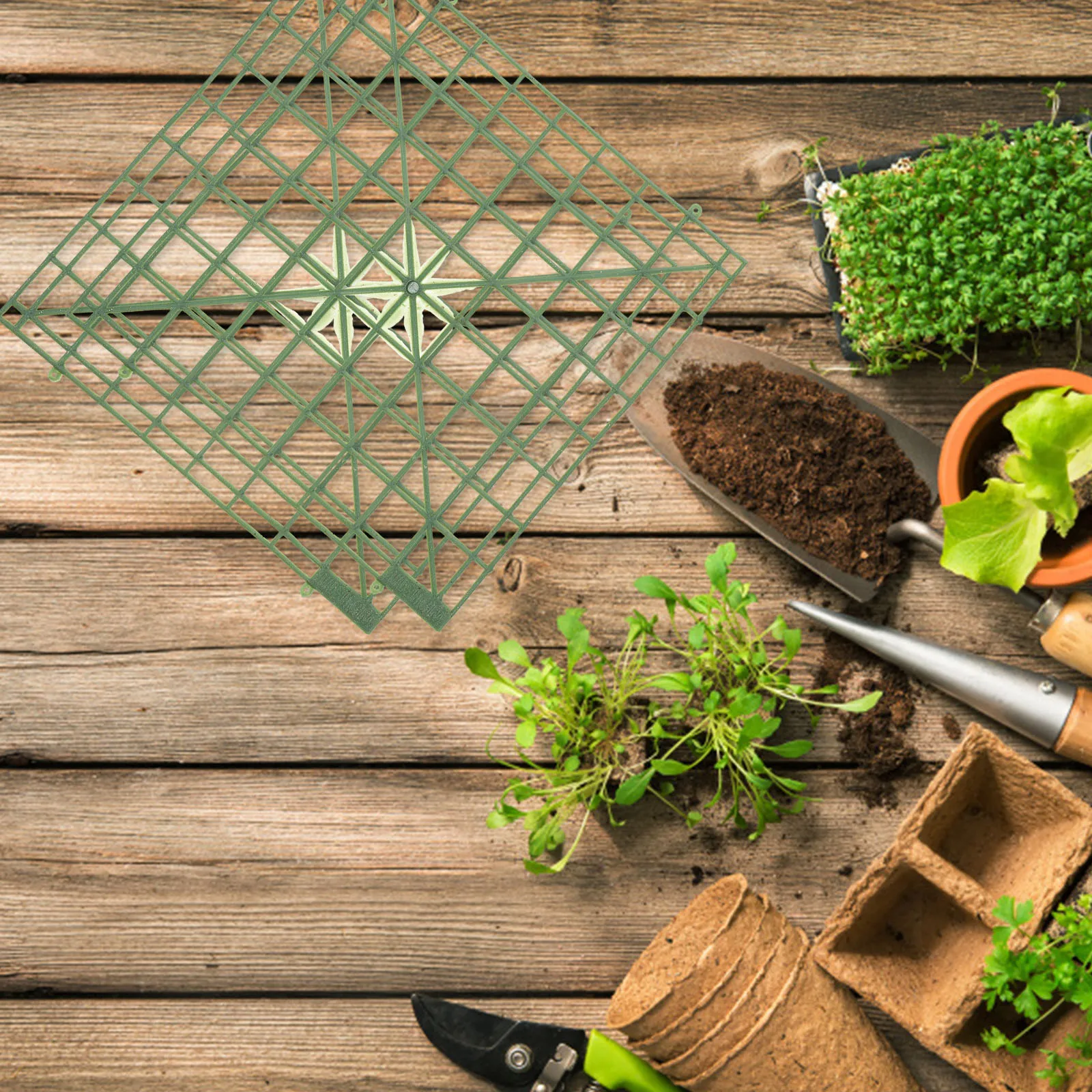 8 قطعة رفوف ترتيب الزهور مادة بلاستيكية موثوقة مربعة الشكل رف أنيق المنزل مكتب زخارف للحانات لوحات شبكة الزهور