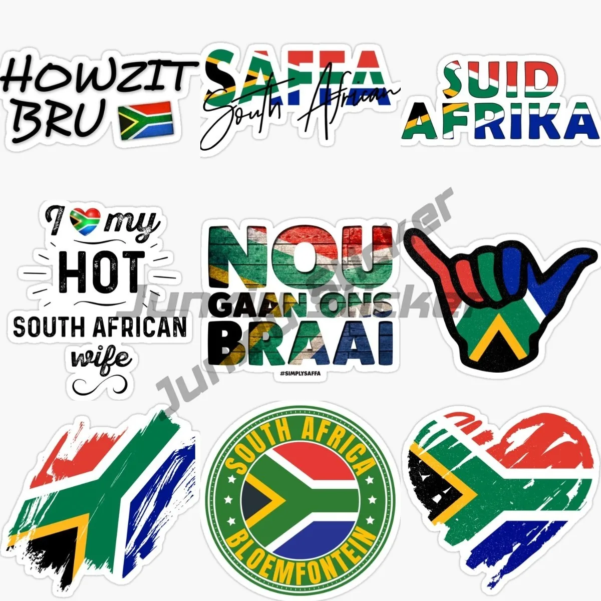 South African ZA Antelope Flag Sticker Vinyl Truck Accessories Laptop Wall Glass Moto Window Bicycle Helmet Van Waterproof Decal