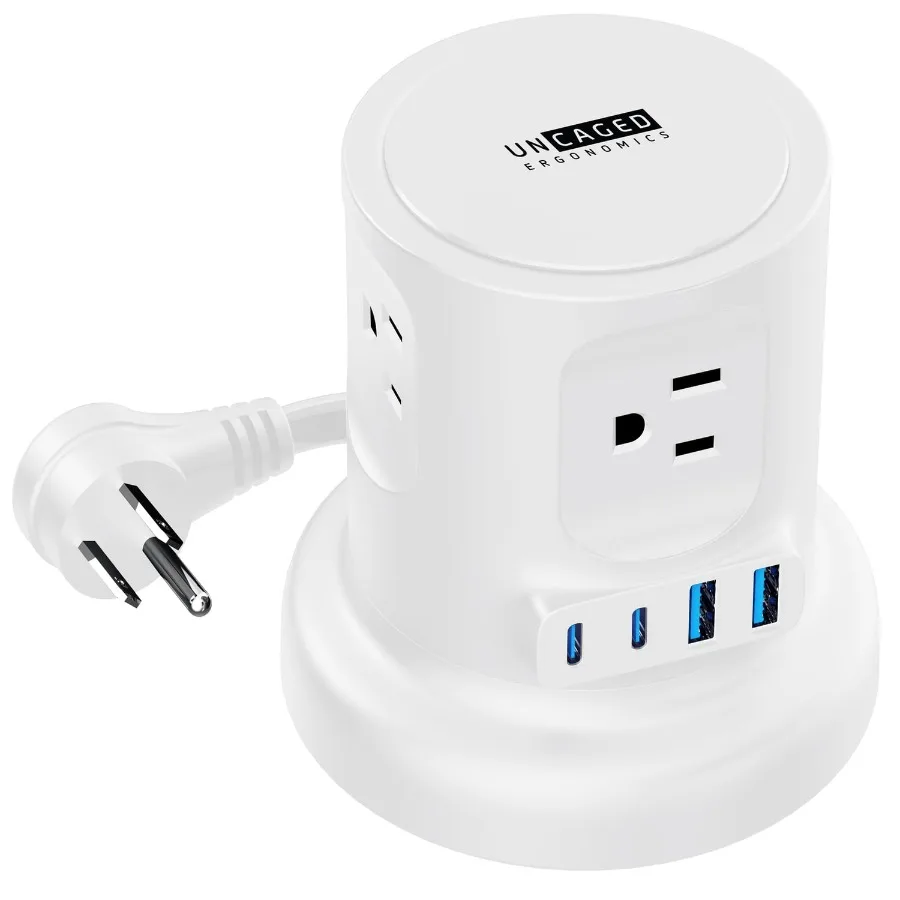 

Выдвижной сетевой фильтр-куб с 4 розетками переменного тока, 2 портами USB-A, 2 портами USB-C и защитой от перенапряжения, кабель 1.8 м, белый, RC-white Ideal