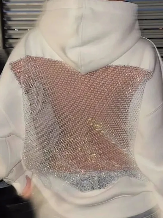 

Повседневная свободная женская толстовка с длинным рукавом, с вырезами, дышащая, удобная, хлопковая, в уличном стиле, для города