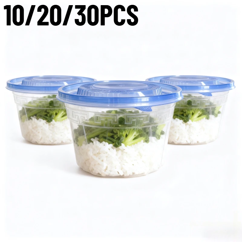 

10/20/30PCS Disposable Transparent Plastic Bowl With Lid Used For Food Packaging In Homes Hotels Restaurants Outdoor Travel