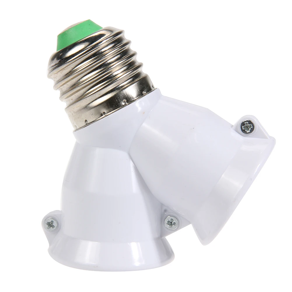 

1-5PCS White E27 to 2 E27 Lamp Base Led Lighting Double Screw Bulb Socket Converter Saving LED Light Halogen Lamp Holder 3A