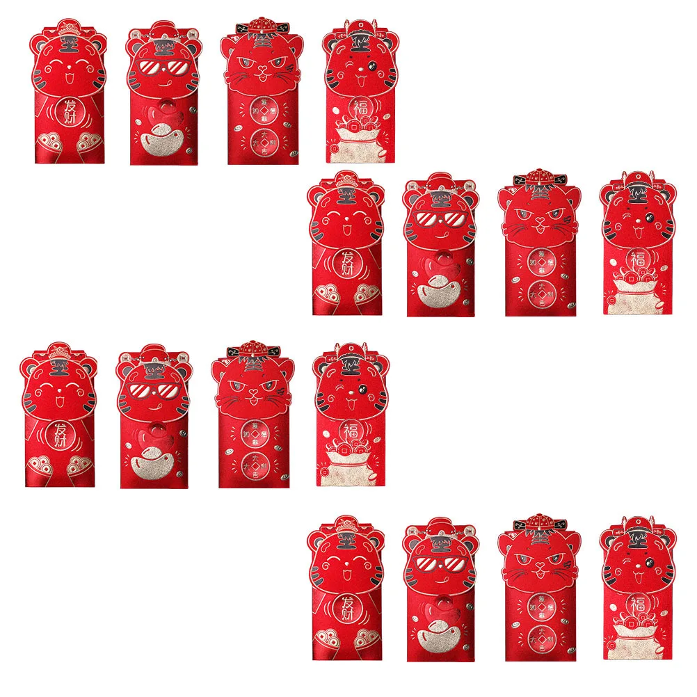 

16Pcs Zodiac Red Envelopes Fine Craftsmanship Lucky Money Pouch for Chinese New Year Festival Decor Gift Spring Festival
