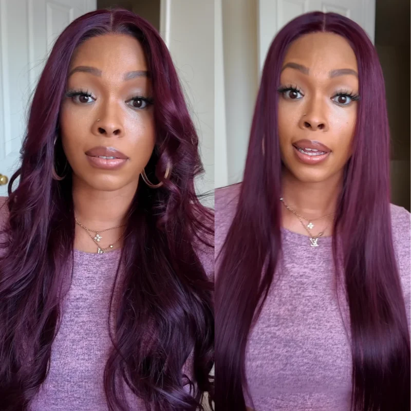 

Beautyforever 7x5 Bye Bye Knots Glueless Wig Black Cherry 100% Brazilian Layer Straight Glueless Human Hair Wig Ready to Wear