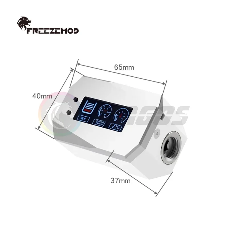 FREEZEMOD PC Water Cooler Monitor LCD Water Level Flow Alarm Temperature Electrical Detector for MOD Computer System LSJ-ZNBJ-V2