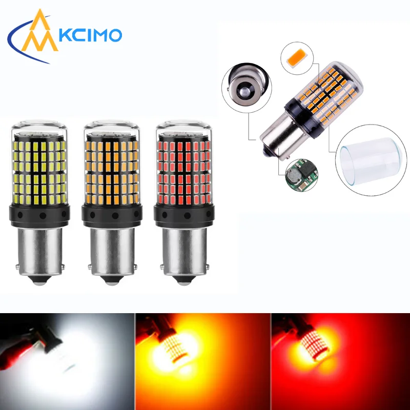 2 Lâmpadas LED CANBUS Multibases, de Alta Luminosidade e Anti-piscar, para Substituição de Luzes de Seta, Freio e Ré Automotivas