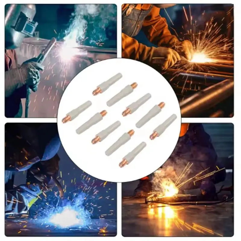 A69efor Welding Tool Replacement Parts 10Pcs Coated Conducting Nozzle Accessories Connectors Tips