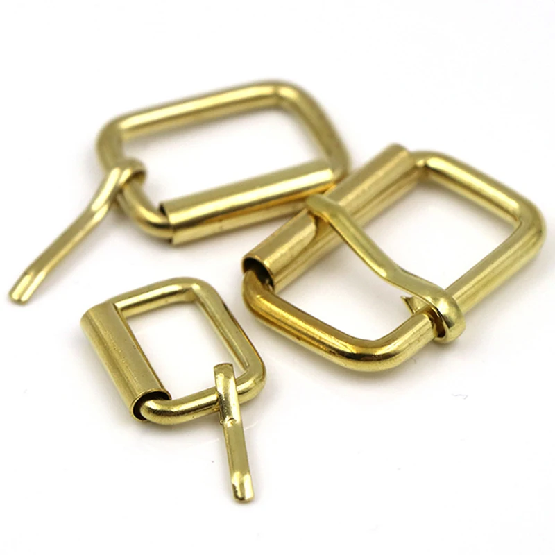 1pcs Brass Heel Bar Buckle End Bar Roller Buckle Rectangle Single Pin for Leather Craft Bag Belt Strap Webbing 3sizes available