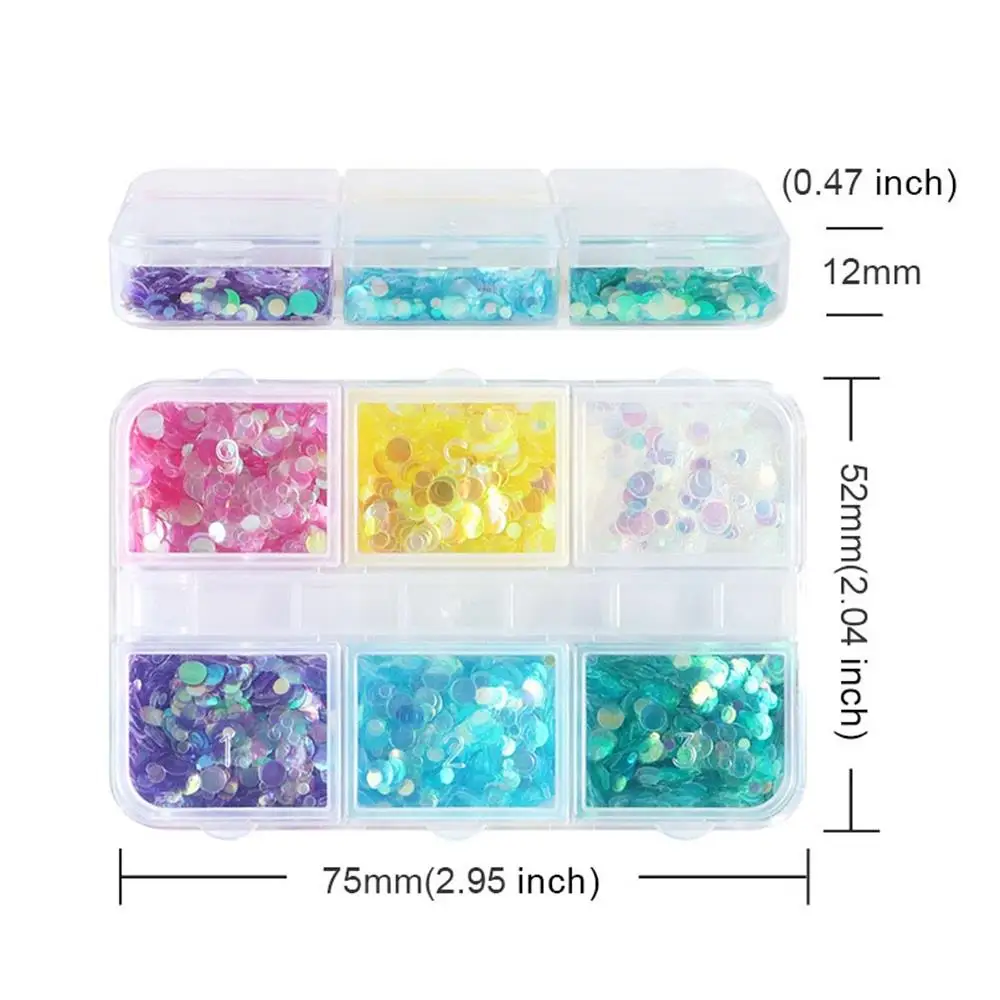 

6-piece Summer Iridescent Nail Sequins Decorations Mermaid Iridescent Ocean Bubble Nail Glitter Sequins