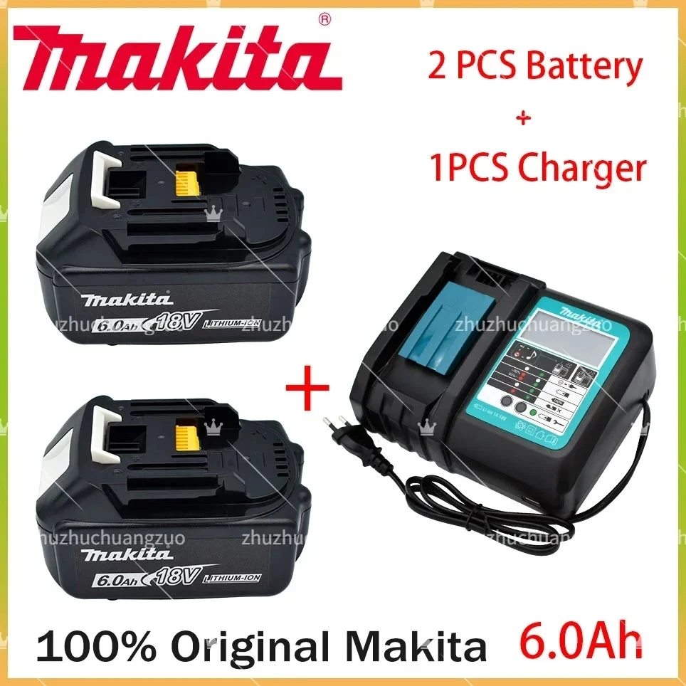 Original Makita 6.0Ah 18V Li-ion Battery Charger DC18RF BL1840 BL1830 BL1430BL1440 DC18RC Charging Tool With USB Port