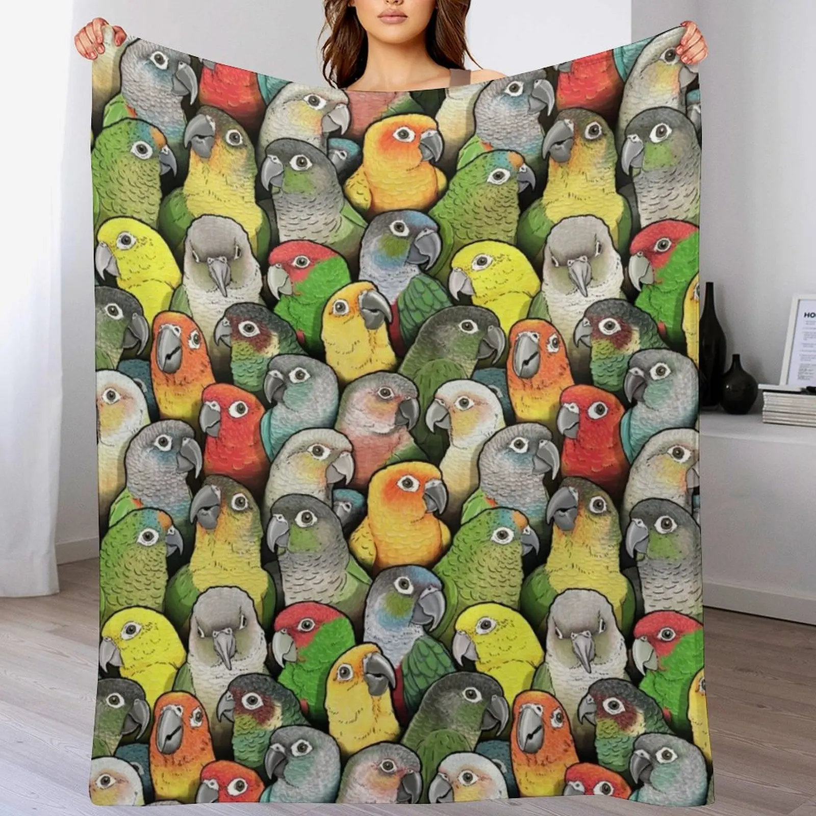 Colour of Conures Throw Blanket anime Retros Large Luxury Throw Blankets