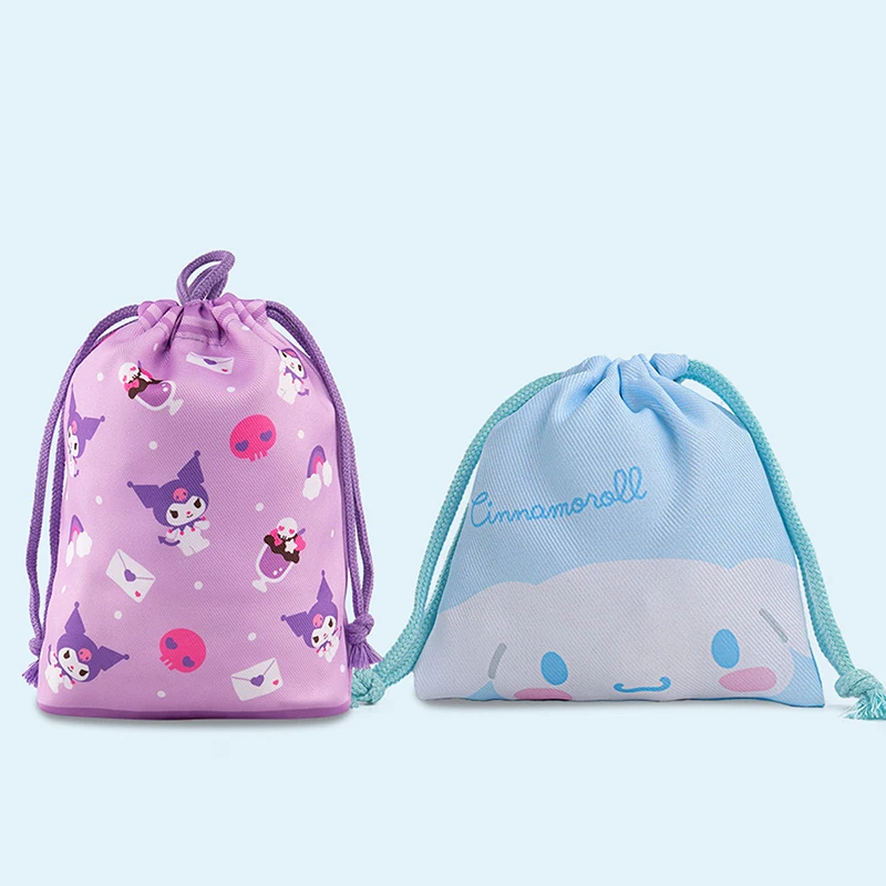 Sanrio Anime Bundle Pocket Kawaii HelloKitty Kuromi Cinnamoroll Storage Bag Cartoon Non Woven Drawstring Bag Children Party Gift