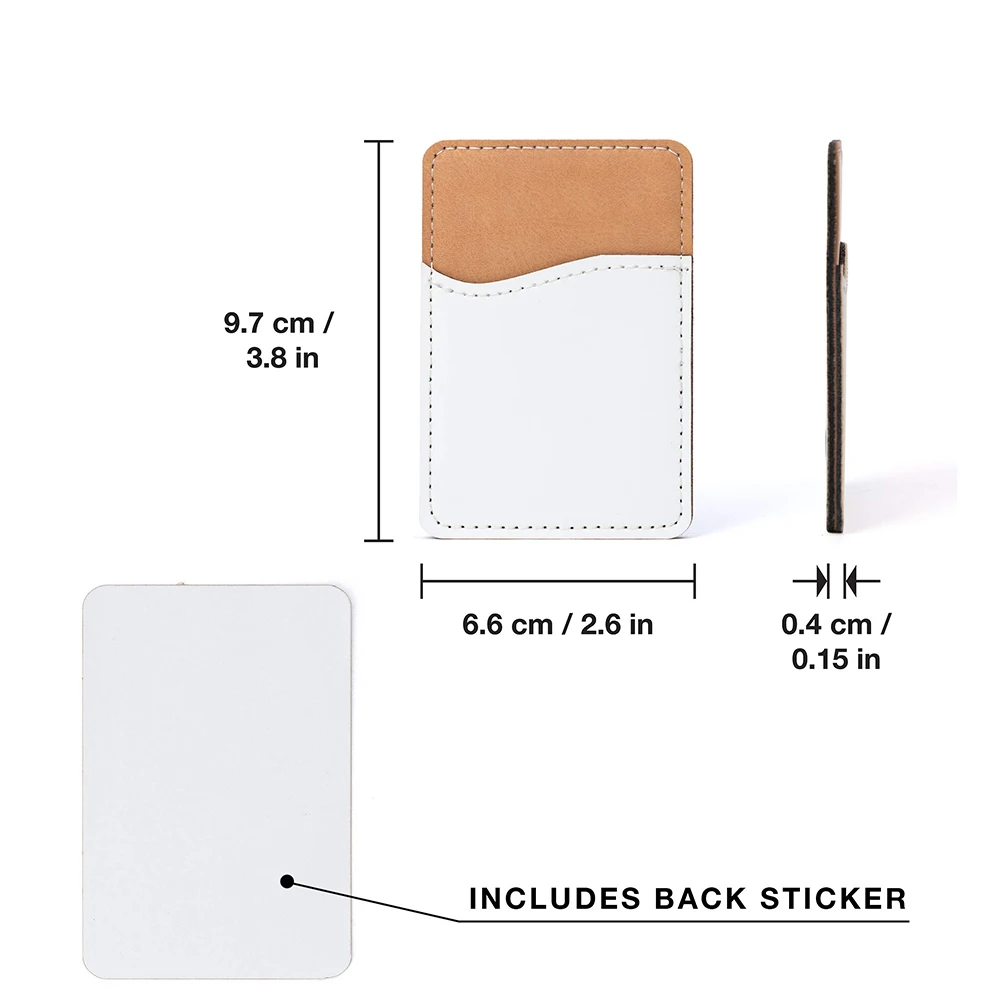 5/10Pcs Sublimation PU Leather Card Holder Sublimation Blank Phone Wallet PU Leather Card Pocket Adhesive Cell Phone Case