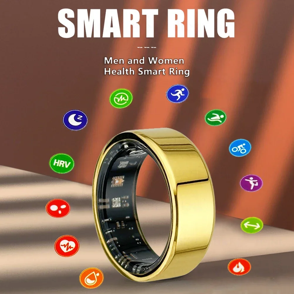 

2024 Smart Ring Health Tracker Heart Rate Blood Oxygen Body Temperature Waterproof Suitable New Ring for Men Women IOS Android